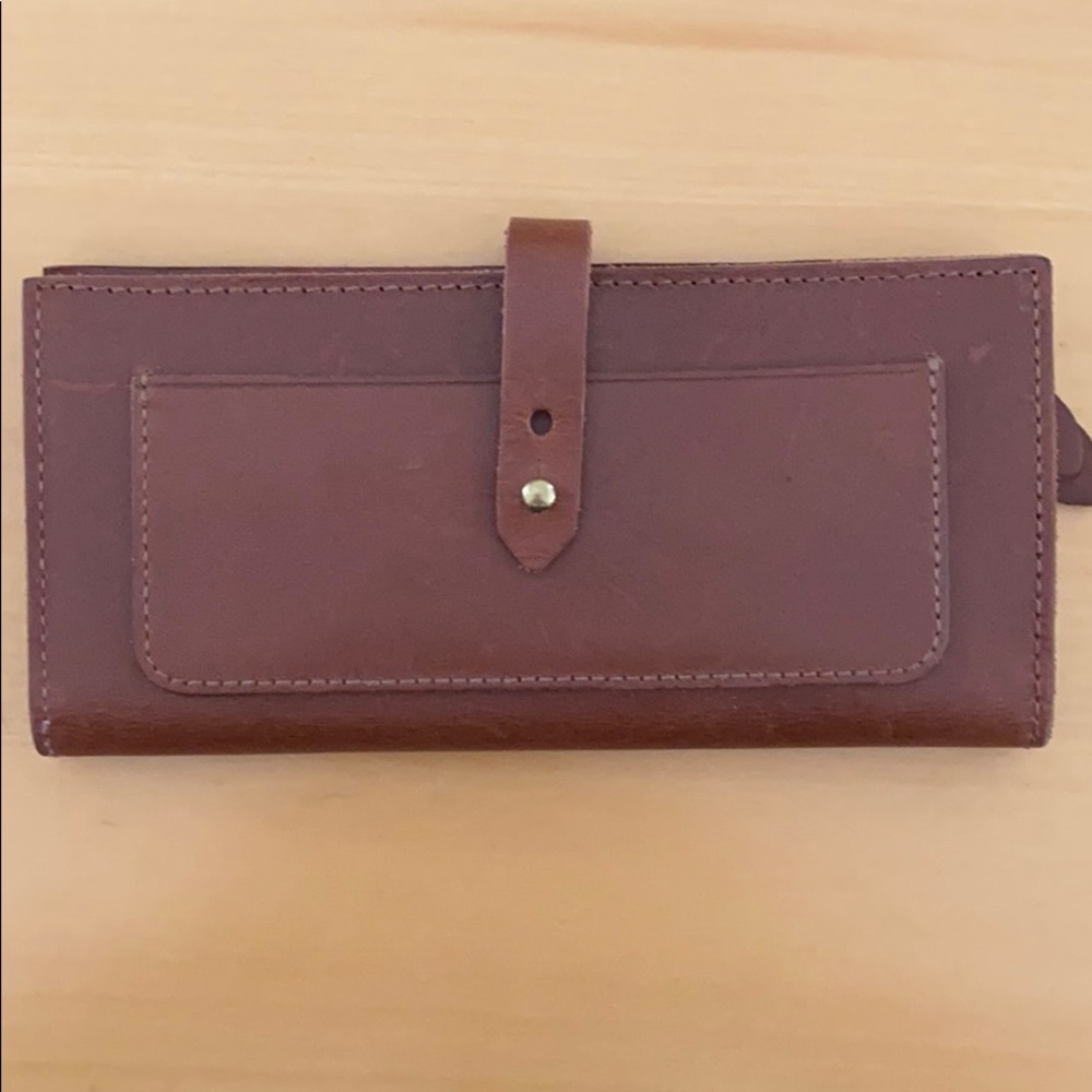 Madewell long brown leather wallet
